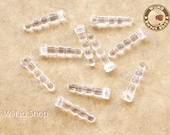 Clear Earphone Jack Dust Plug with Hole for Cabochon/ Phone Strap Charm - 30 pcs