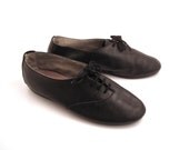 Leather Oxford Shoes Vintage 1980s Black Certain Pleasures Women's size 8