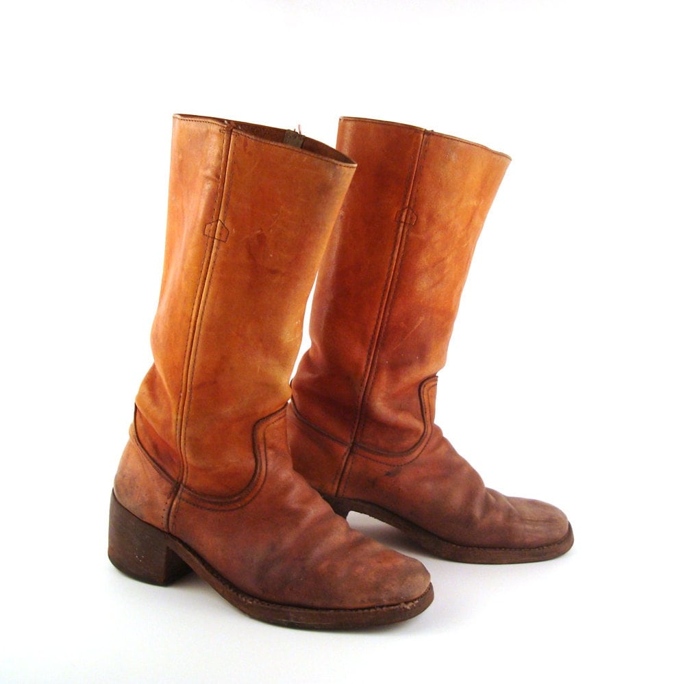 Frye Campus Boots Vintage 1970s Black Label by purevintageclothing