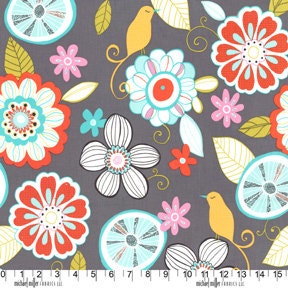 Tweet Birdie Tweet in Gray by Michael Miller - 1 Yard