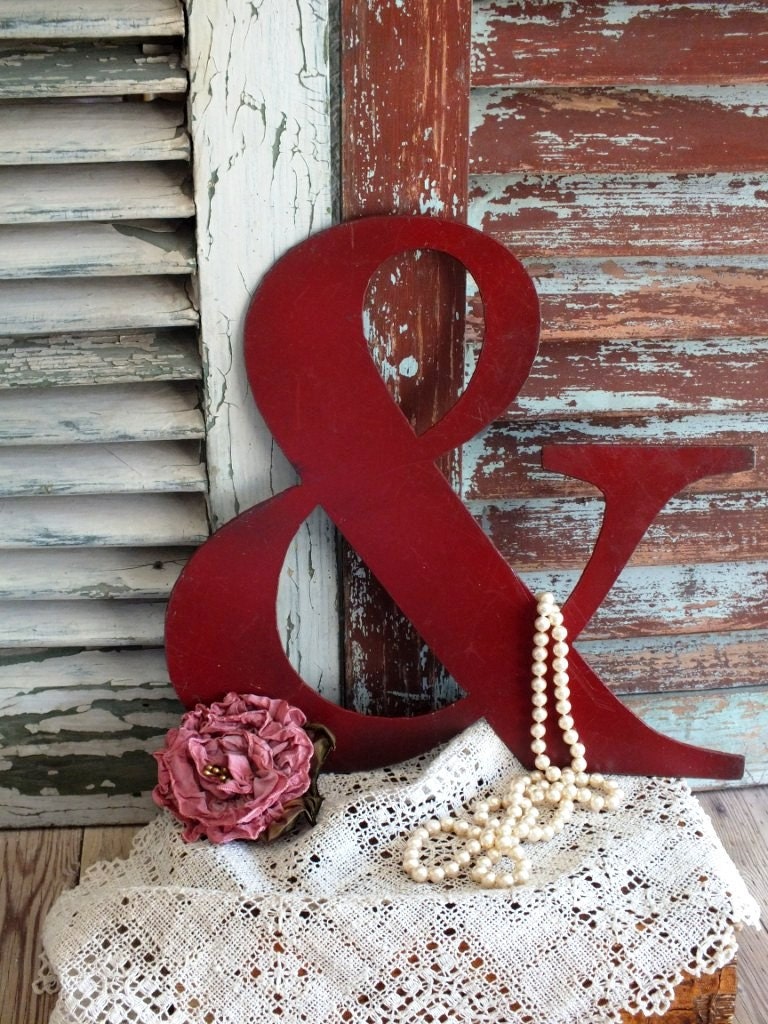 Ampersand Vintage Metal Sign or the And Sign Vintage Metal Sign by avintageobsession on etsy