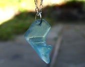 Aqua Blue Sea Glass Necklace Rare Design Natures Way