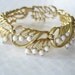 Vintage 1960's Crown Trifari Bracelet Goldtone White Thermoset