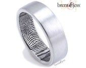 Custom Fingerprint ring -Sterling Silver Our "Original" Fingerprint Wedding/Commitment Ring Wedding band, Wedding ring