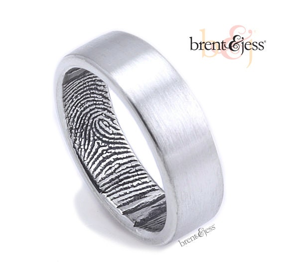 Fingerprint ring -Sterling Silver Our "Original" Fingerprint Wedding/Commitment Ring Wedding band, Wedding ring