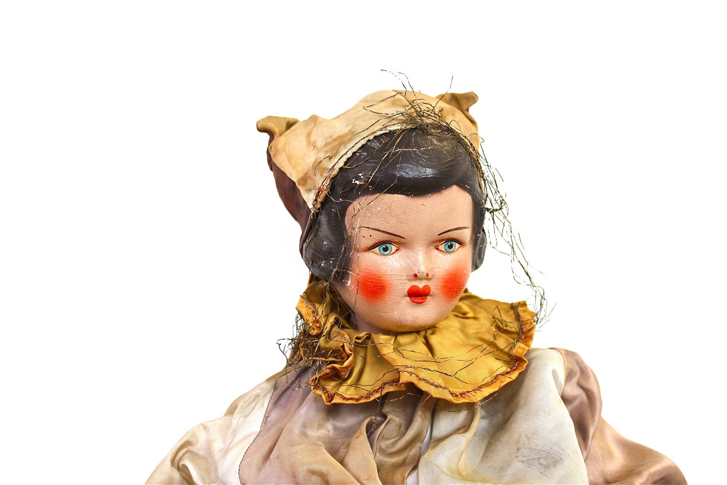 Jester - Antique Victorian Doll - Halloween - Fall - Autumn