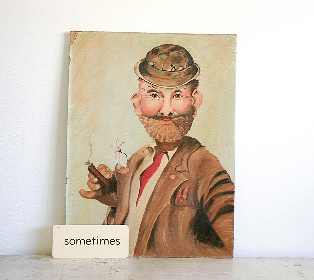 Vintage Outsider Art - Portrait of a Man