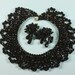 RESERVED LISTING Black Beaded Vintage Bib Necklace Clip Earrings Hong Kong