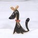 Vintage Brooch Cute Dog Dangle Blue Rhinestone Enamel