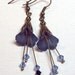 Earrings Navy Blue Antiqued Brass Lucite Swarovski Sapphire Sparkling Austrian Crystal FREE SHIPPING