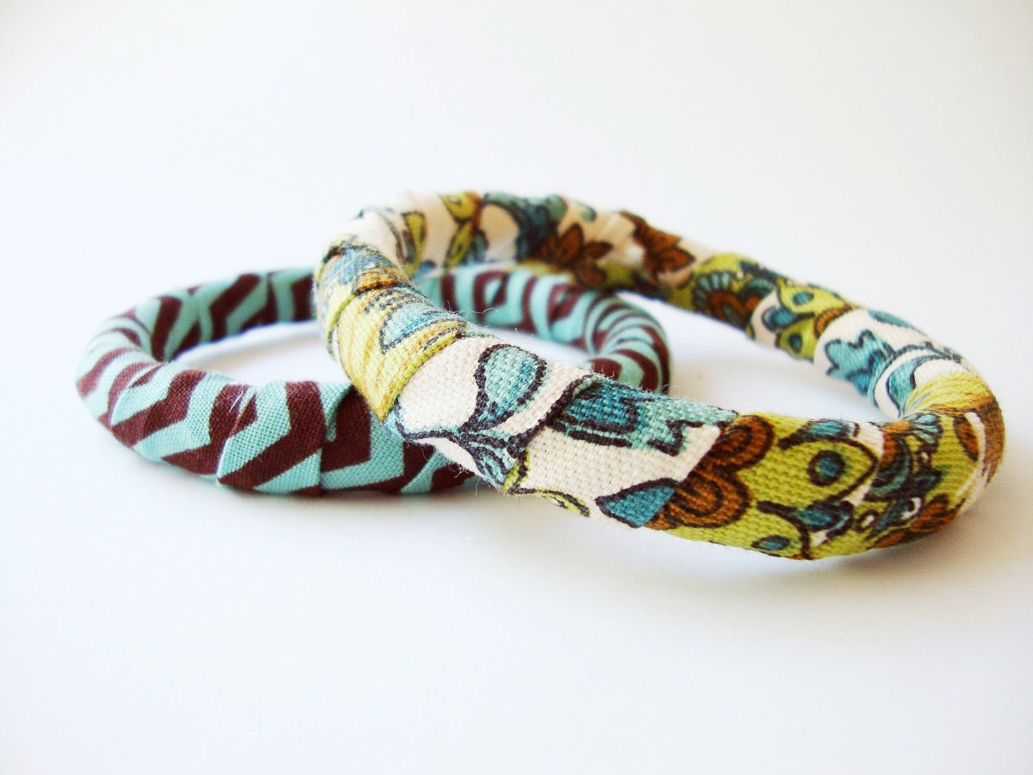 Stacking Bangle Bracelets in Vintage Chevron Combo
