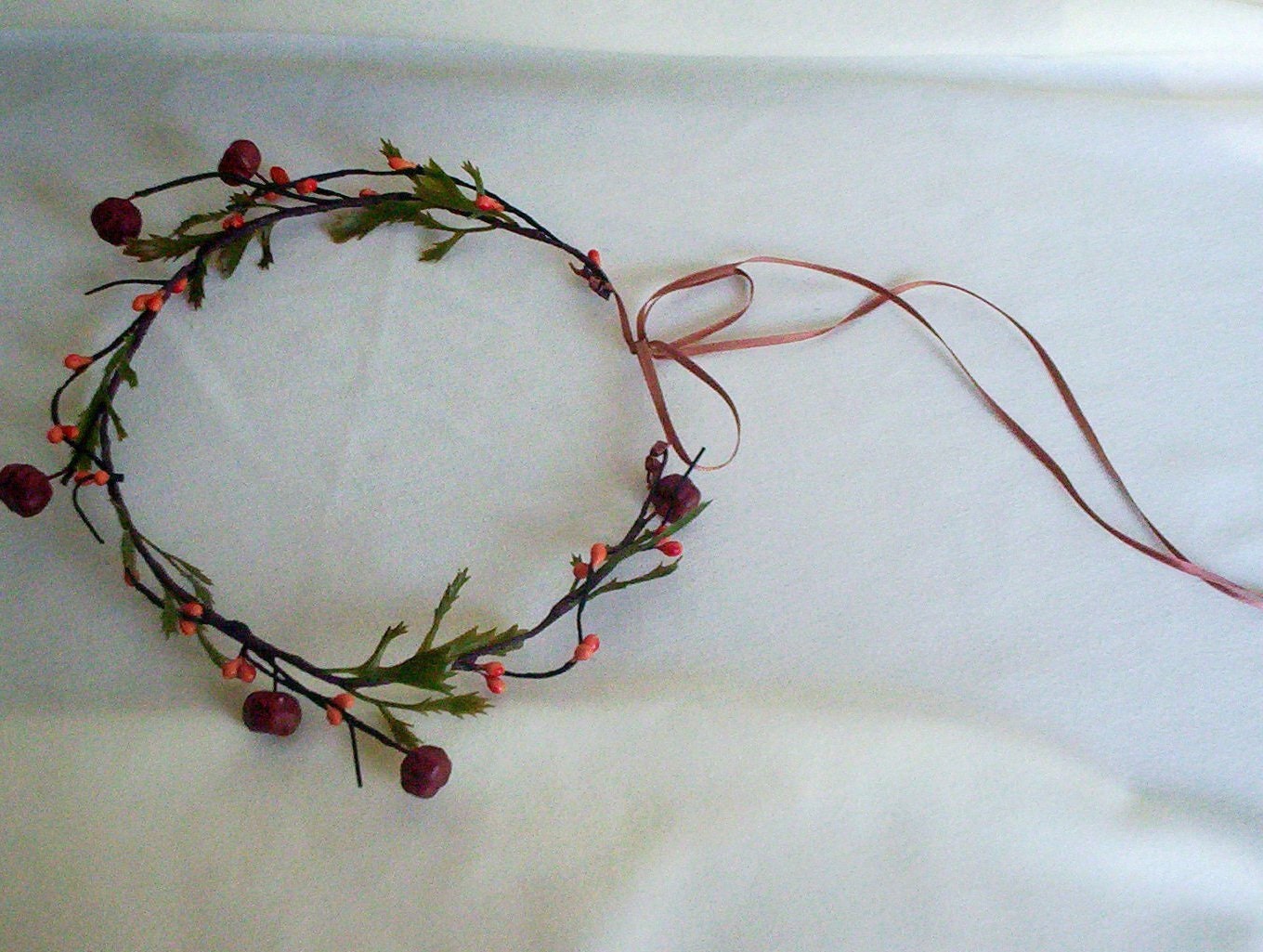Autumn Headwreath Flower Berry Crown Fall vine Hairpiece Pumpkin Princess halloween costume headress, hairwreath circlet headwreath