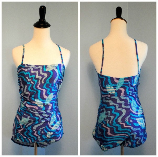 1970s Bandeau Bathing Suit / Bombshell One Piece / Removable Straps / Size Medium to Large