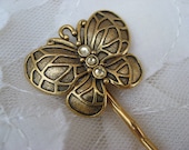 Golden Butterfly Sparkle Crystal Bobby Pin