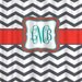 Personalized Shower Curtain - Dk Grey & White Chevron with Accent colors of your choice