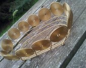 Gold Metal Wire Round Retro Modern Circles Basket Bowl Summer
