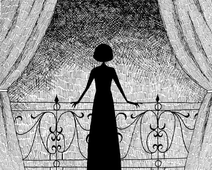 A new day was dawning // 8x10 art print // Dramatic black and white illustration