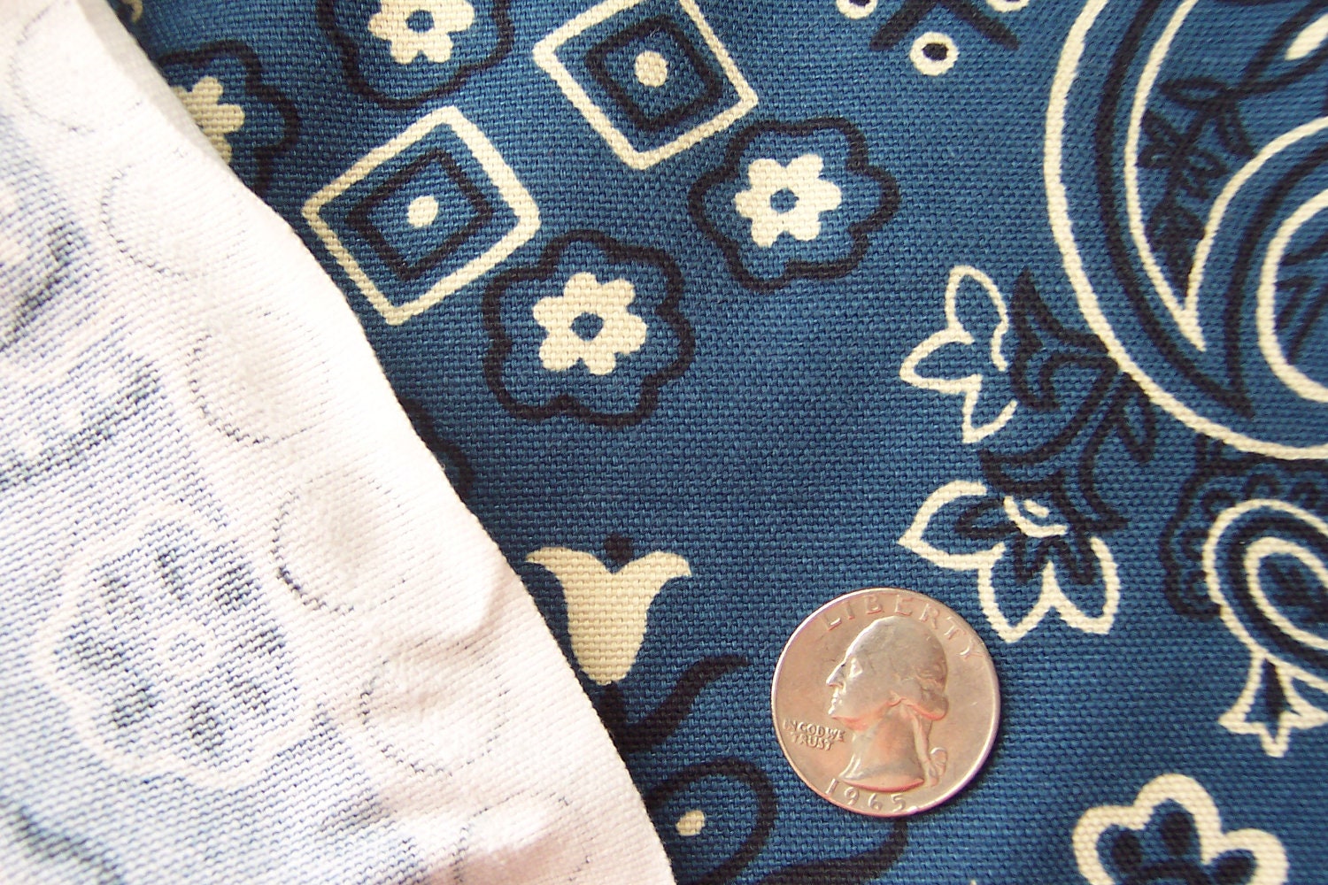 Paisley Blue - 54 inches wide x 15 long - Remnant