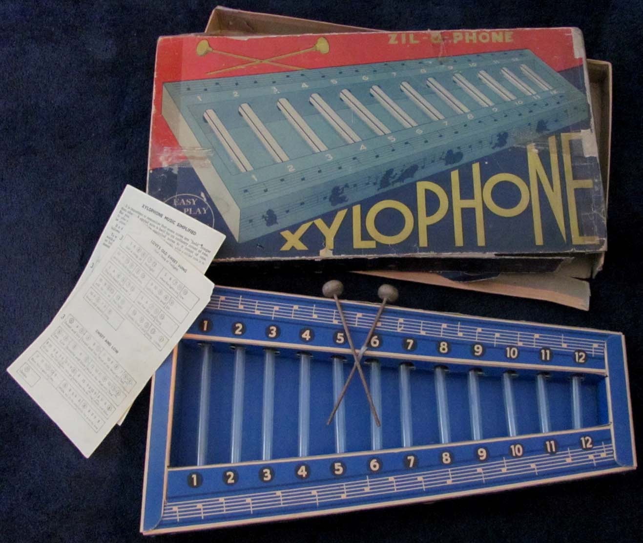 Antique TOY Glass Tube XYLOPHONE ZilOPhone with by somegirlsdo