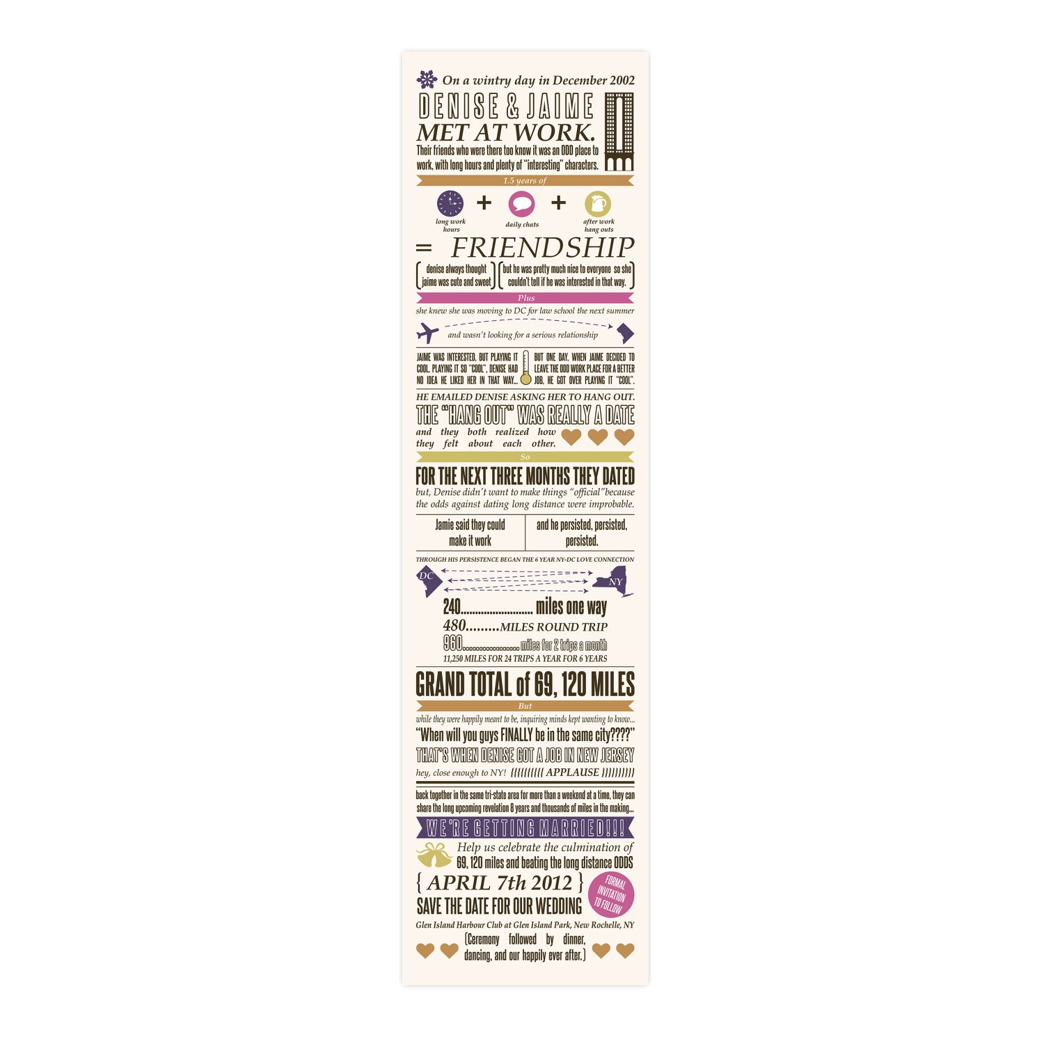 Custom "Long Story" Save the Date