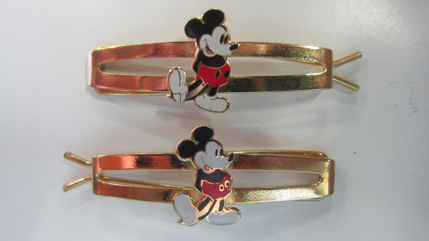 Original Vintage Walt Disney Productions Mickey Mouse Barette Pair