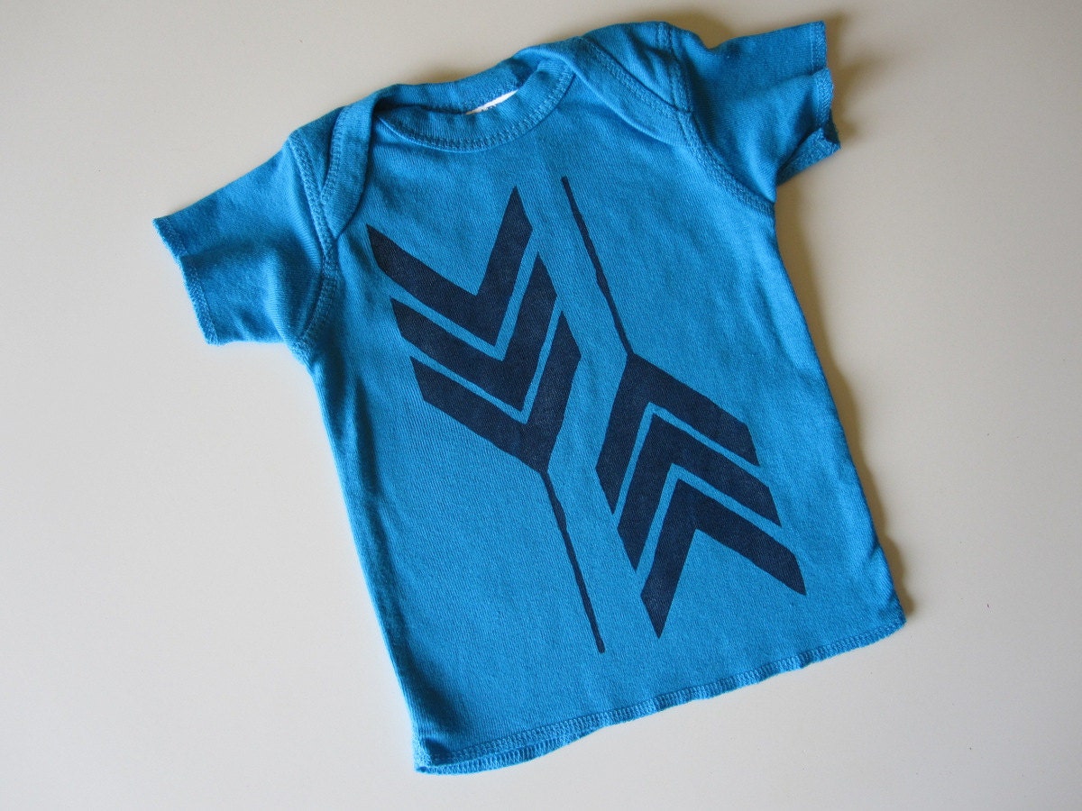 Baby Boy Tee, Navy Blue Feather Arrows, Tribal Embellished TShirt, 6 Months, Sale