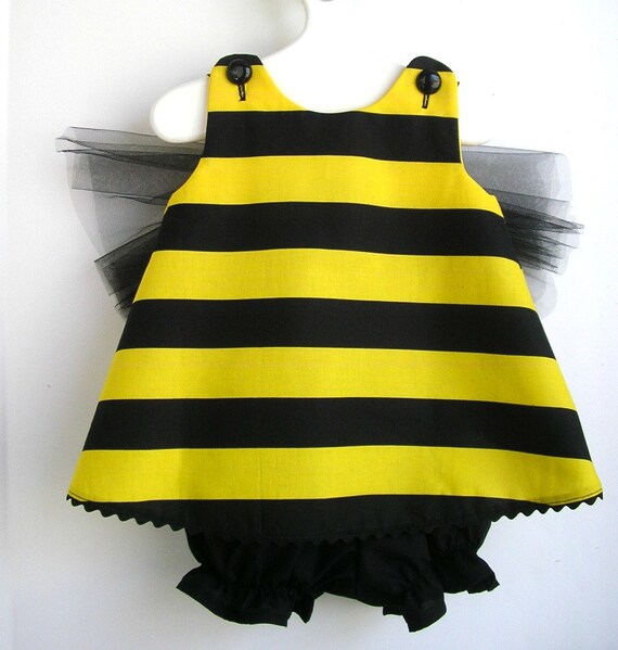 Bumble Bee Toddler Costume 3PC Set Bloomers and by peapodray