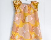 Sweet Little Girl Dress / Gold Retro Flowers / Pink Leopard / 6 Months, 12 Months, 2t, 3t, 4t, 5t, 6y by PerryFinalia