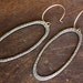 recycled silver and gold textured oval modern earrings