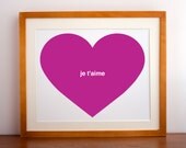 Je T'aime Heart Art Print