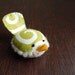 Decorative Bird Wren Lime Green and White Swirl