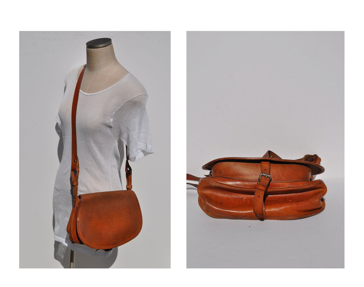 vintage leather bag vintage leather purse cross body bag saddle bag