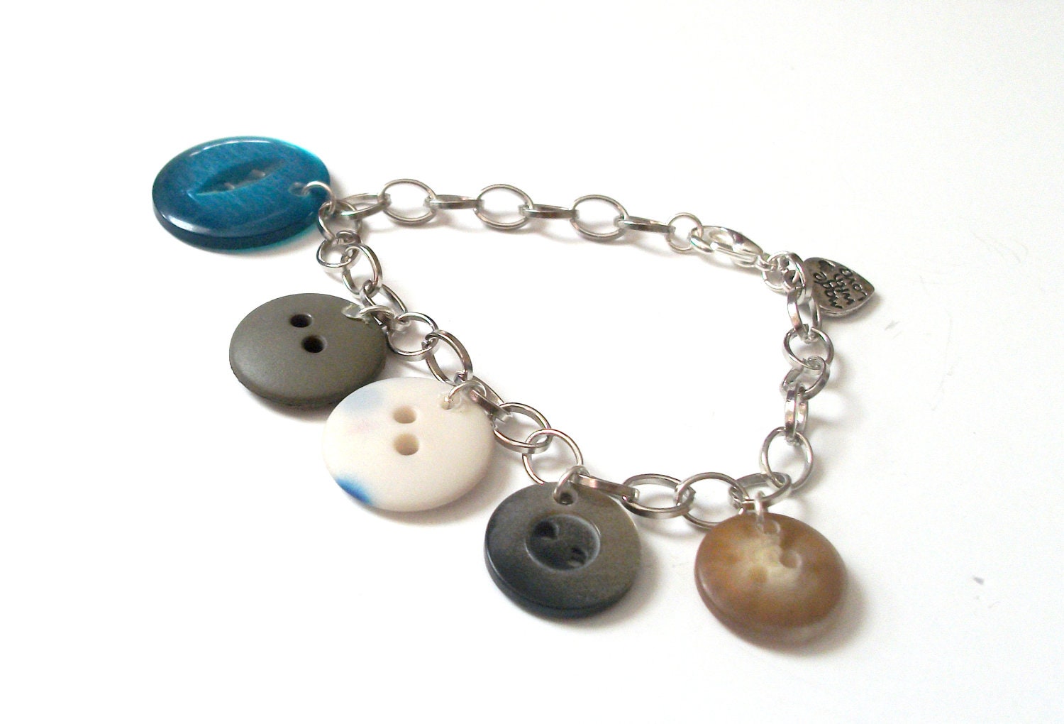 Recycled Button Charm Bracelet no.3