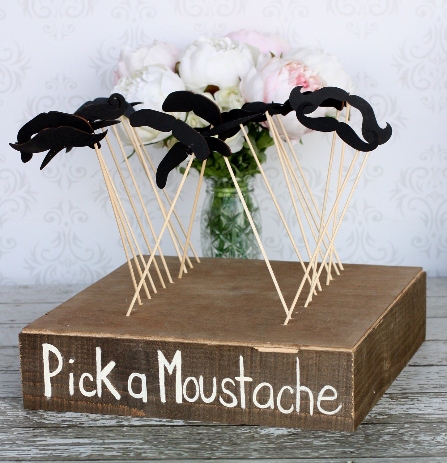 Moustache Photo Prop Rustic Wedding Decor Photo Booth Set