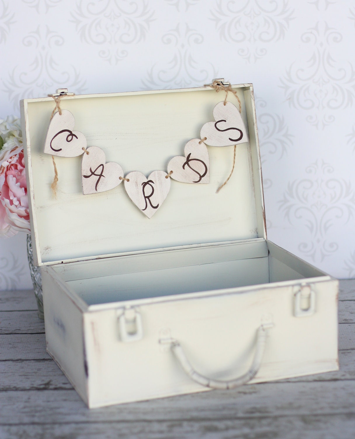 Wedding Card Box Metal Trunk Shabby Chic Rustic Decor