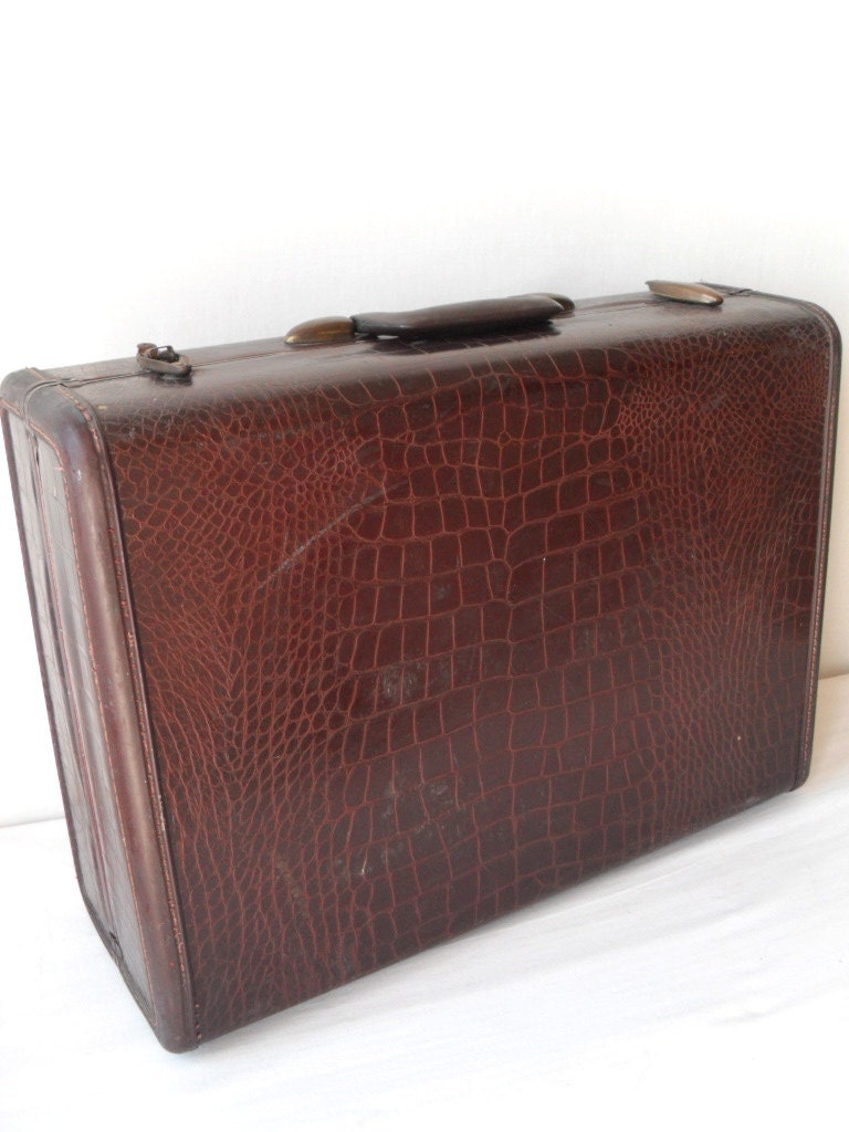Vintage Samsonite Suitcase Alligator Style