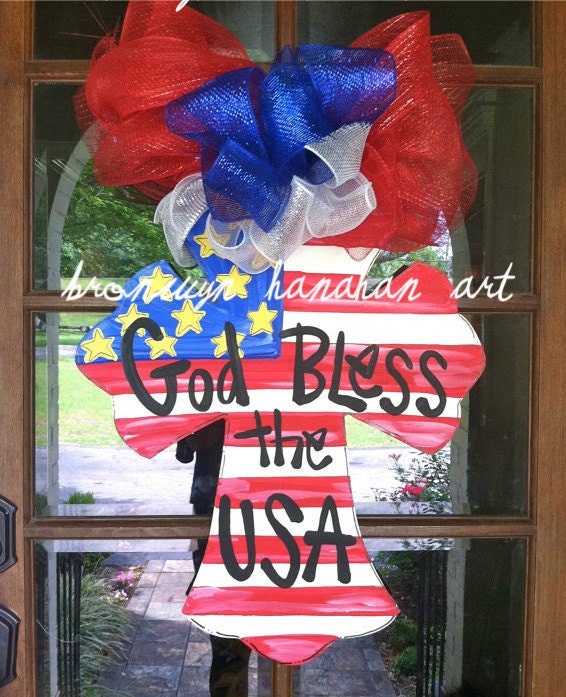 God Bless the USA  Door Hanger - Bronwyn Hanahan Art
