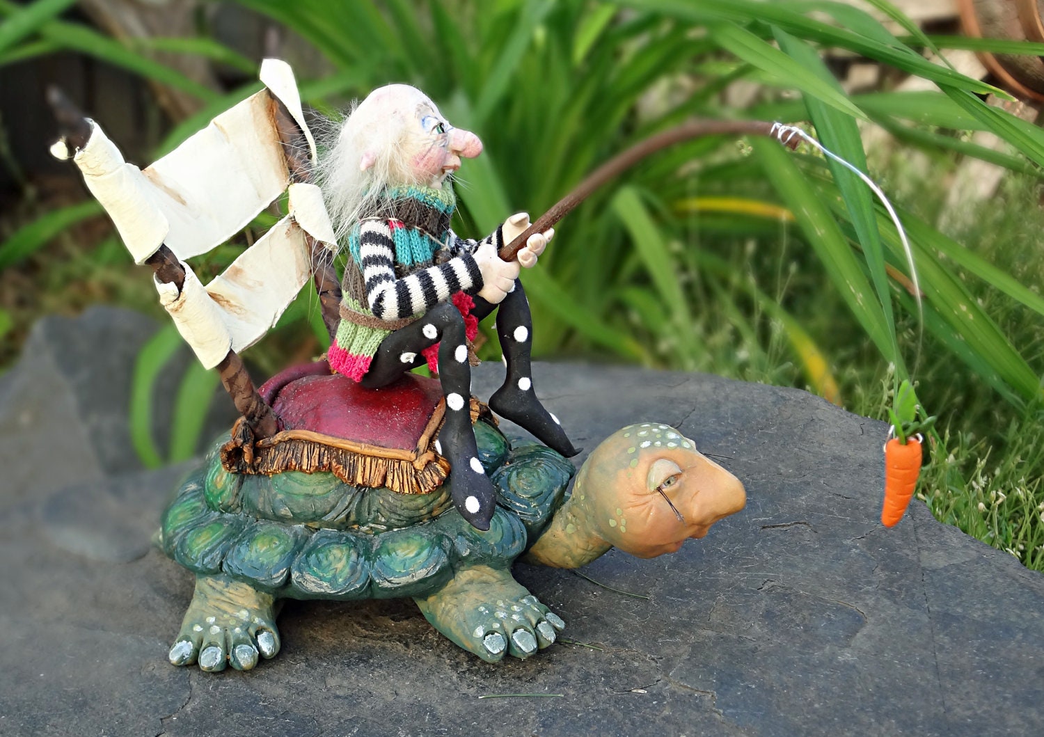 Slow and Steady Wins the Race OOAK Art Doll