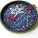 Wild Garden - Hand Embroidered Floral Wall Hanging in Blues, Pinks and Plums