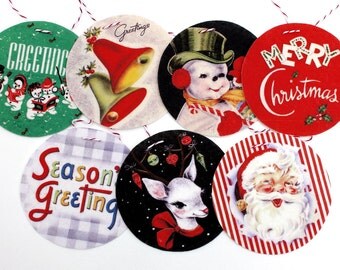 Vintage Christmas Banner,  vintage Christmas Greeting Cards Garland, retro Christmas