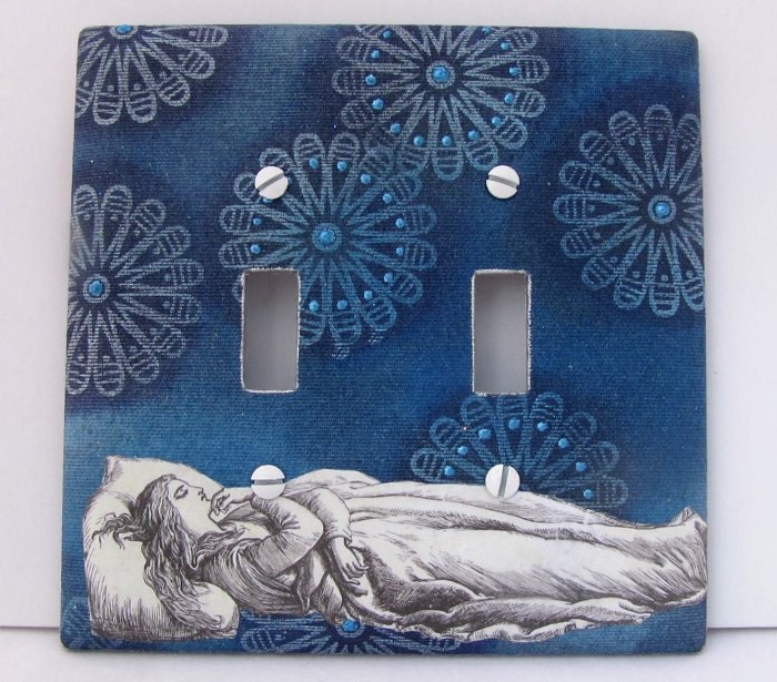 Altered Switchplate  "The Dream" - Wall Decor - Lighting decor - Handmade double switchplate - Housewares gift
