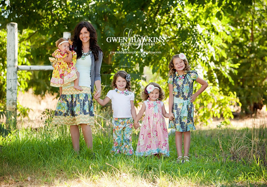 Sweet Tea coordinating line, twirl peasant dress, size 6mos.-5T