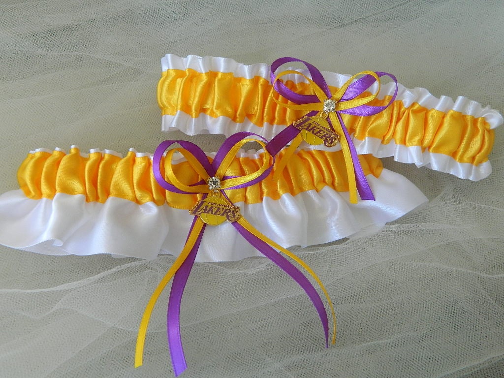 Los Angeles Lakers-  Theme Wedding Garter Bridal Garter