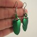 Sleek Green Small Scale Earrings, Scalemail, Scale Earrings, Aluminum Earrings