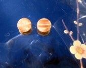 8mm Maple burl wood ear plugs, gauges, 0 gauge, hand turned, organic pair of plugs
