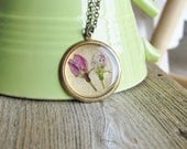 Flowering Crabapple Necklace Pressed Flower Botanical Jewelry Nature Inspired Garden Lover Gift Resin Pendant