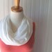 Cotton Infinity Scarf in Antique Pearl- Summer Off White Beige Gauze Circle Scarf
