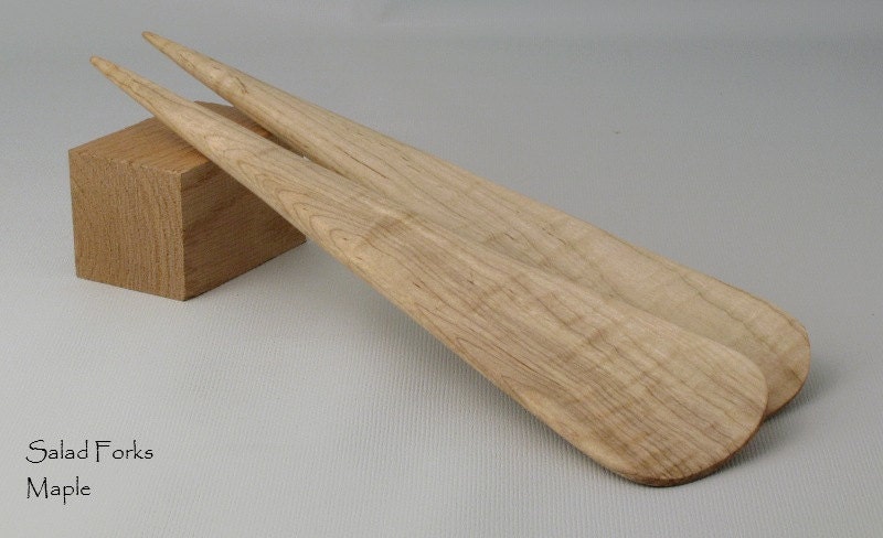 Handmade Salad Tongs from Reclaimed Maple