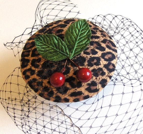 Leopard Print Cherry Topping Fascinator