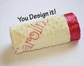 Build Your Own Custom Embroidered Minky Satin Security Blanket, Lovey Lovie Blanket, Baby Blanket - Choose Your Colors with Mongramming